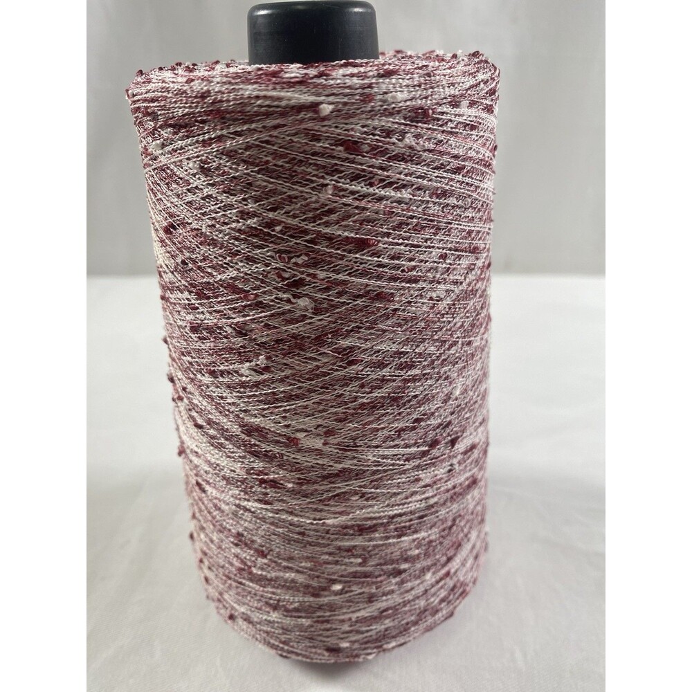 Fancy Cone Yarn Red White Slub Thread Clothes Needlework NW 400g #923